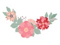 Floral mix wreath vector design set. Vector illustration. Royalty Free Stock Photo